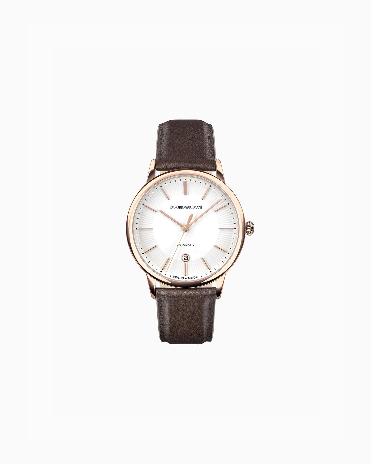 Swiss Made Automatic Brown Leather Watch (ARS5102)