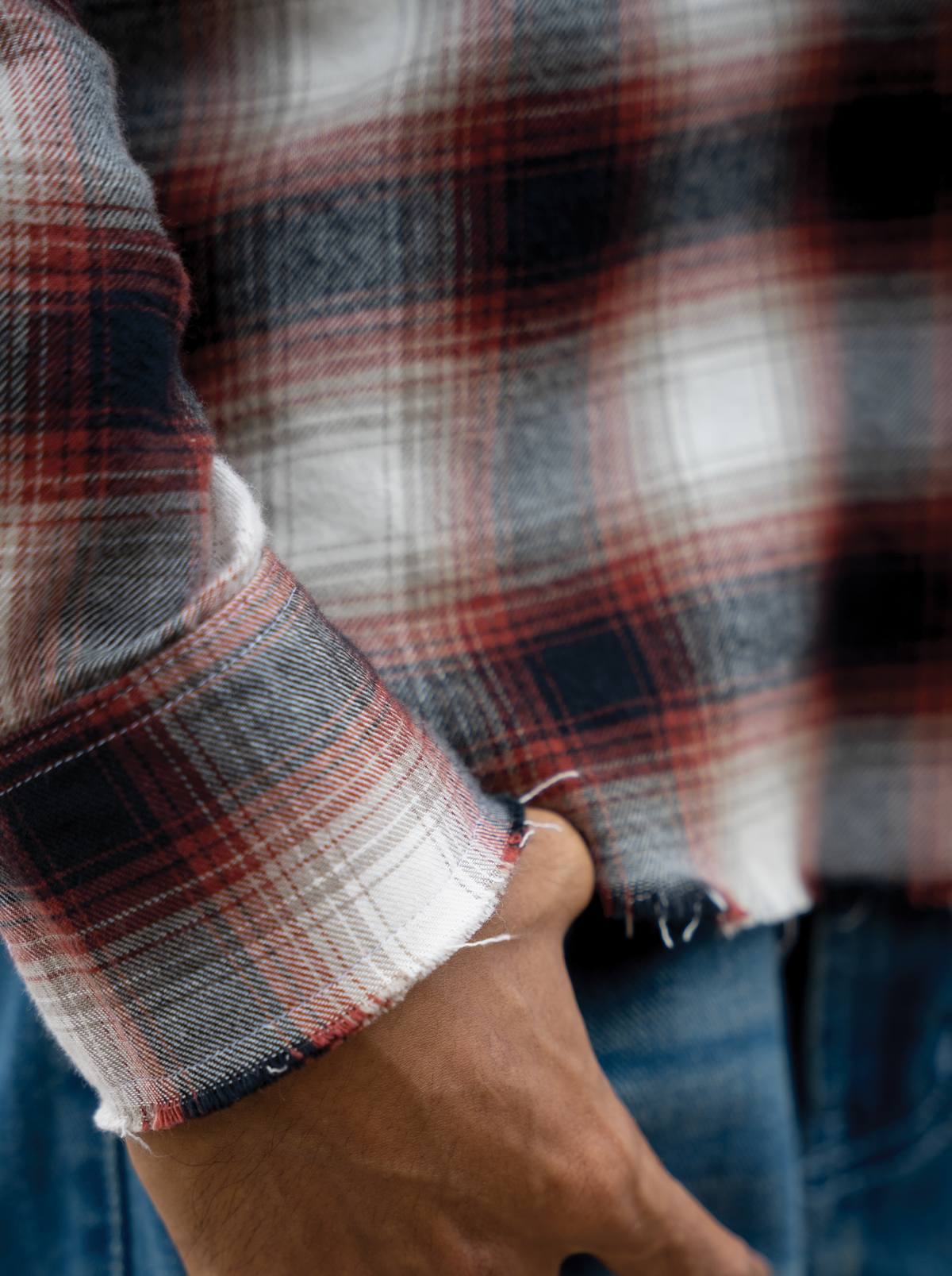 Frayed Flannel Red/White by Peace In Chaos