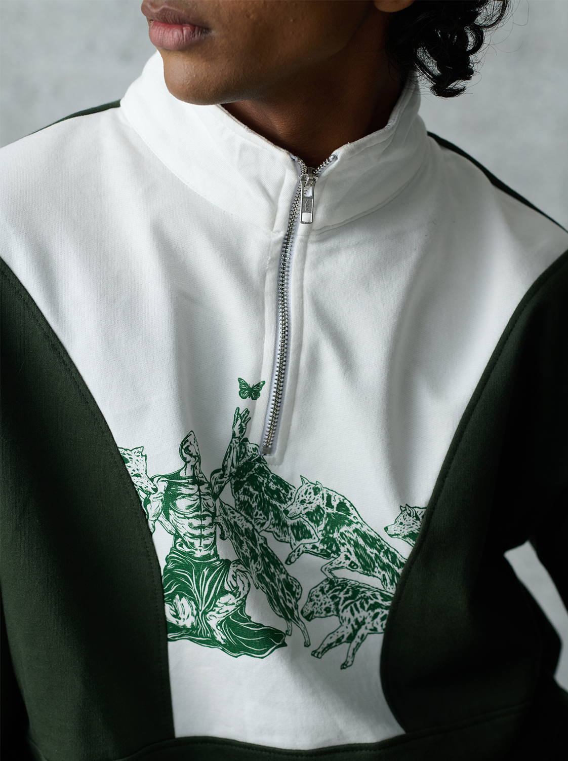 Patchwork Sweatshirt - Forest Green by Peace In Chaos