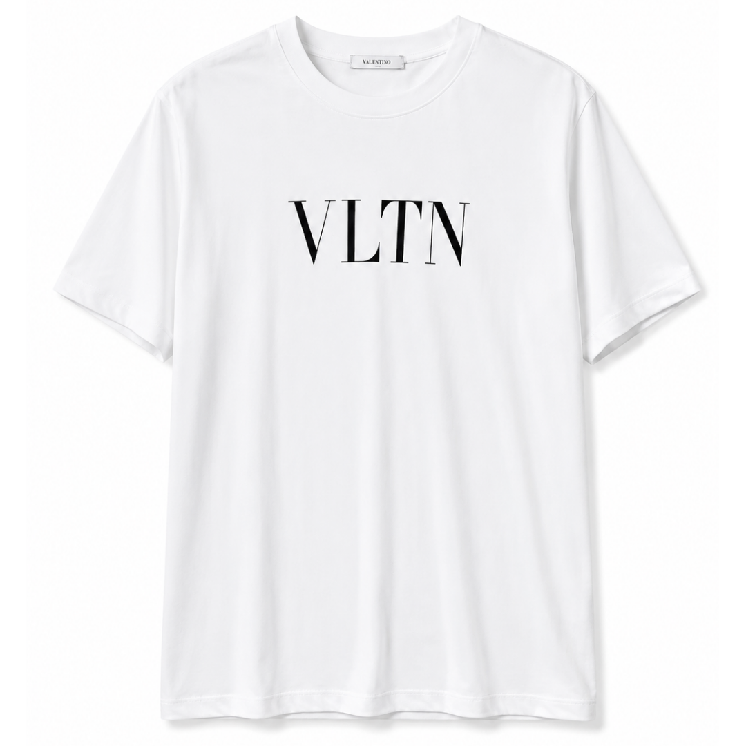 VALENTINO BLACK LOGO TEE WHITE by Valentino Apparels