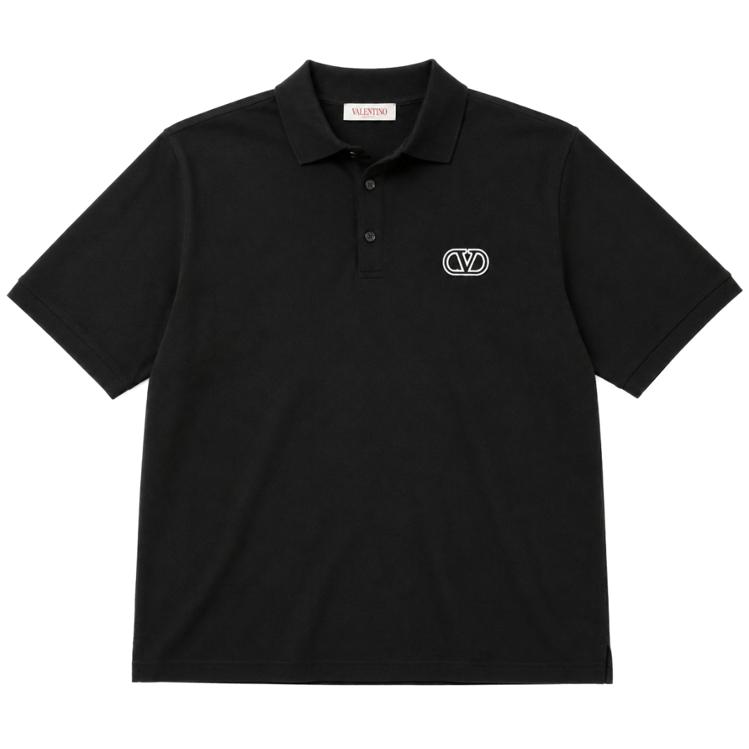 VALENTINO V LOGO POLO BLACK by Valentino Apparels