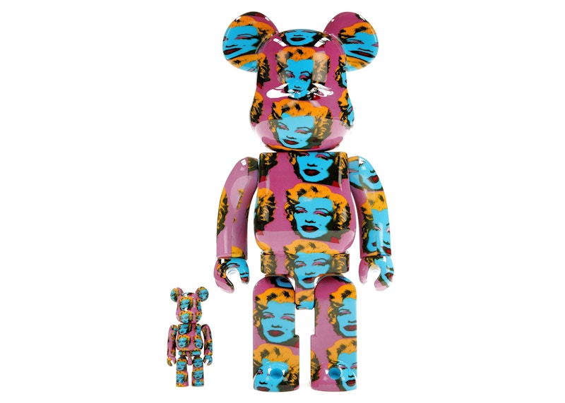 Bearbrick Andy Warhol Marilyn Monroe #2 100% & 400% Set by BEARBRICK