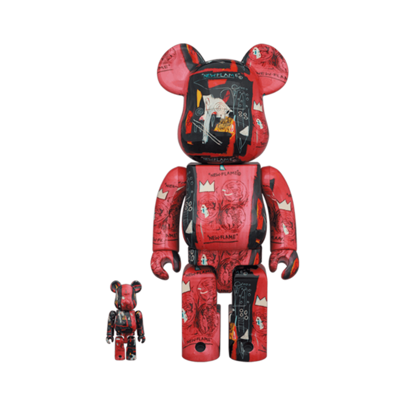 Bearbrick Andy Warhol x JEAN-MICHEL BASQUIAT #1 100% & 400% Set by BEARBRICK