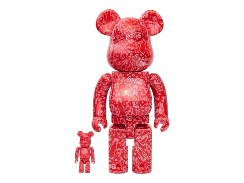 Bearbrick Coca-Cola Keith Haring 100% & 400% Set Red/White by BEARBRICK