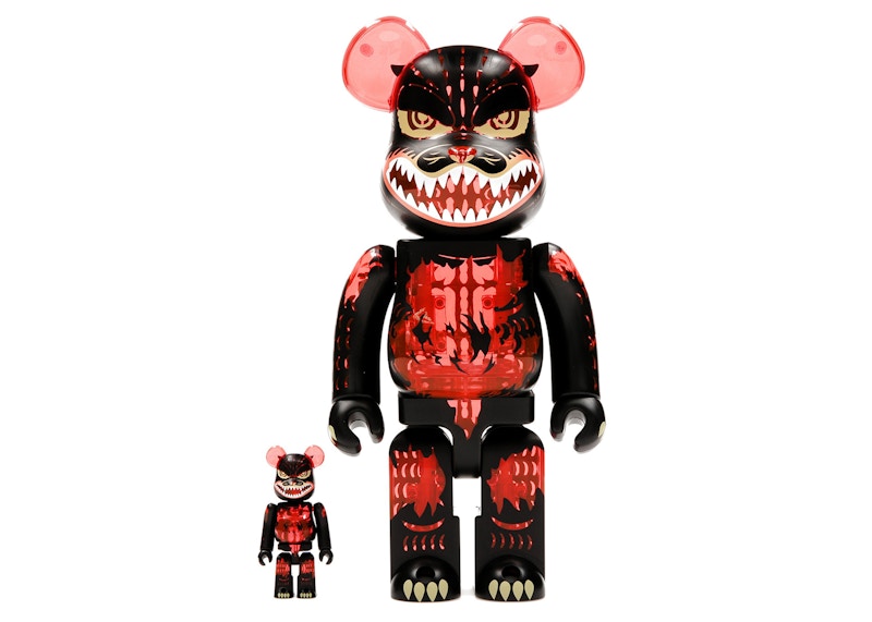 Bearbrick Godzilla VS Destoroyah version Godzilla (Meltdown) 100% & 400% Set Clear Orange Ver. by BEARBRICK