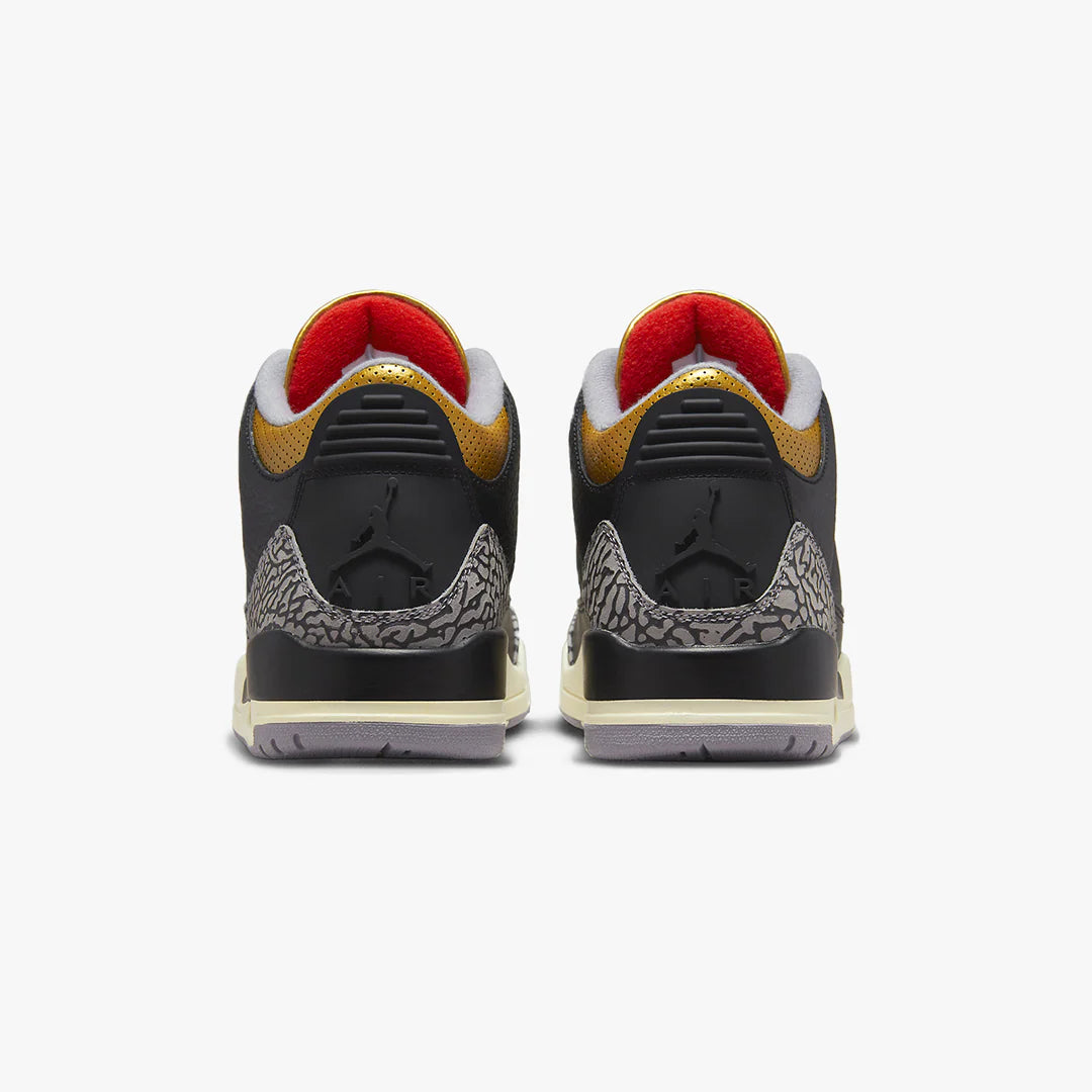 Air Jordan 3 Retro Black/Fire Red-Metallic Gold