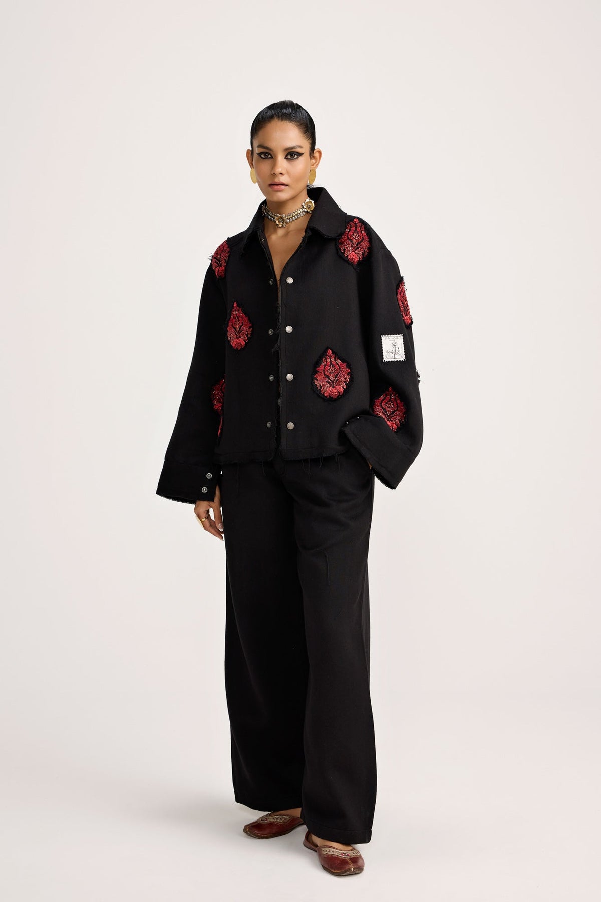 Hand Embriodered Black - Jacket by FARAK