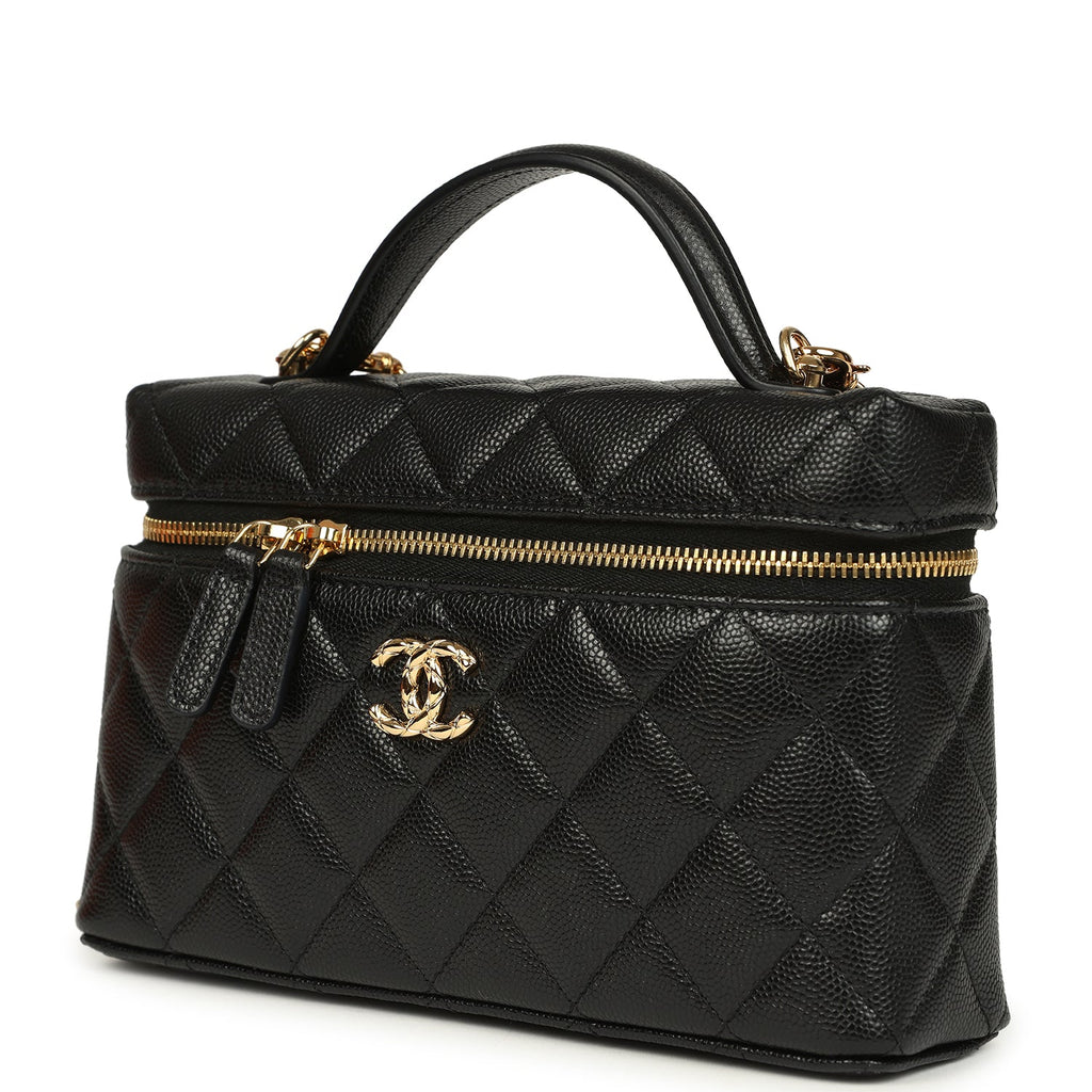 Chanel Top Handle Long Vanity Case with Chain – Black