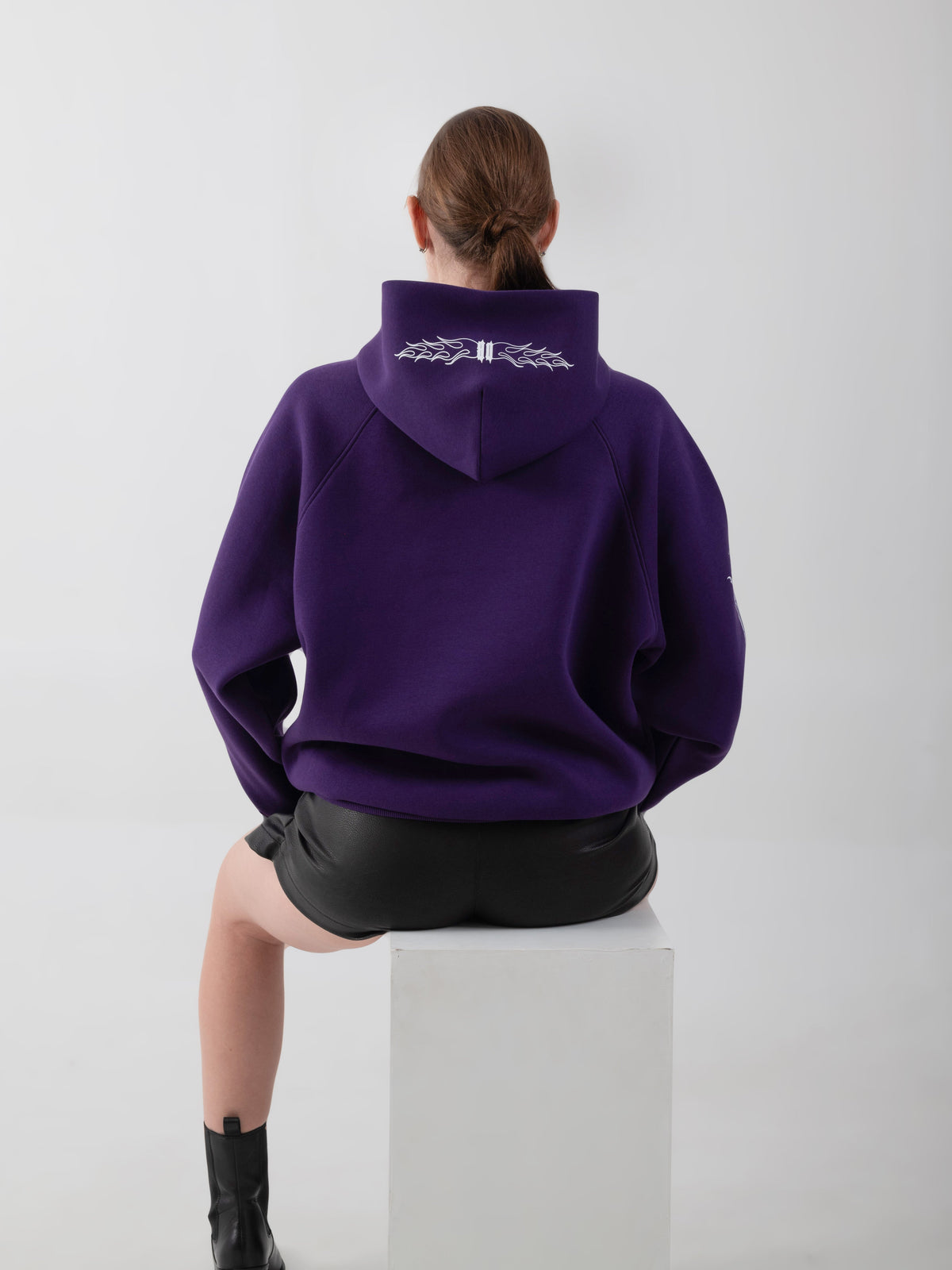 Flames Hoodie Purple by DEADBEAR