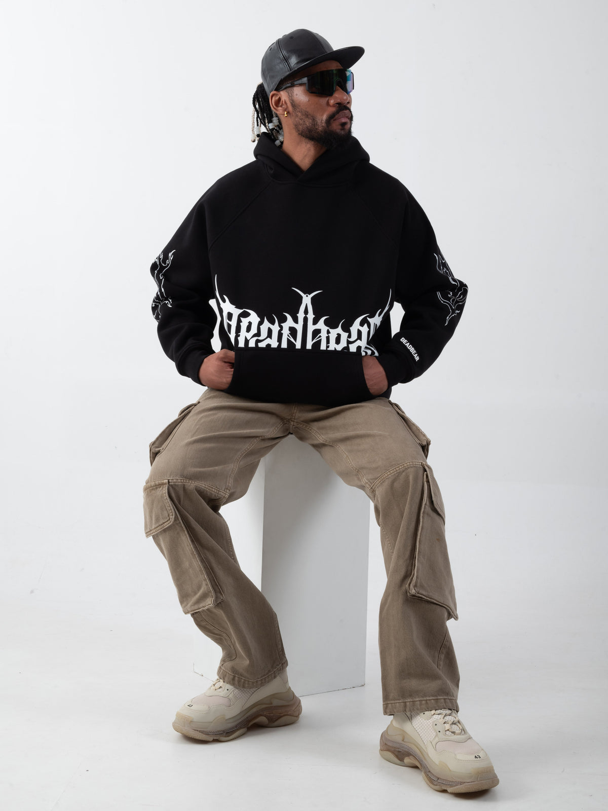 Flames Hoodie Black by DEADBEAR
