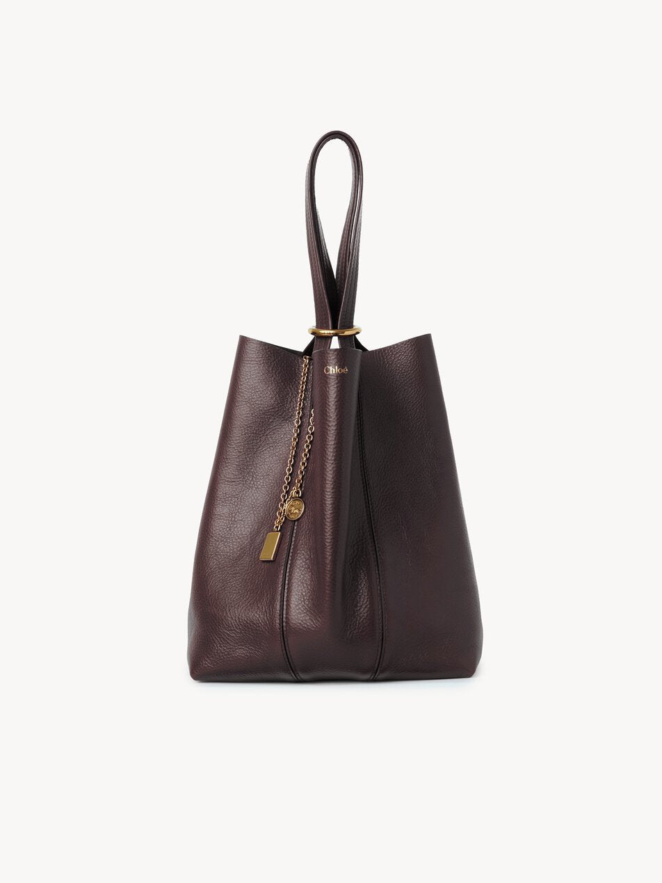 CHLOE Spin tote bag in grained leather Perfect Plum by CHLOE