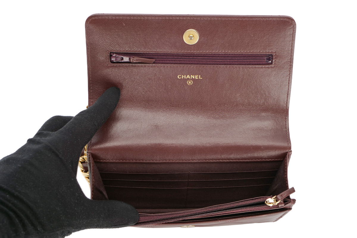 Chanel 19 Wallet On Chain Burgundy Lambskin Mixed Hardware - view 11