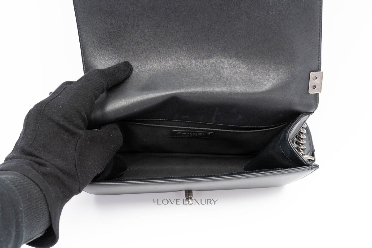 Chanel Boy Black Lambskin Ruthenium Hardware - view 11