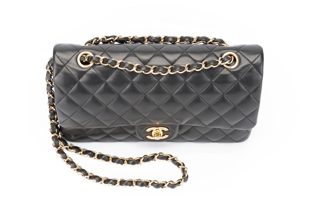 Chanel Medium Classic Flap Black Lambskin Gold Hardware - view 15