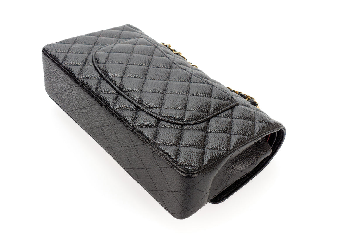 Chanel Medium Classic Flap Black Caviar Gold Hardware - view 14