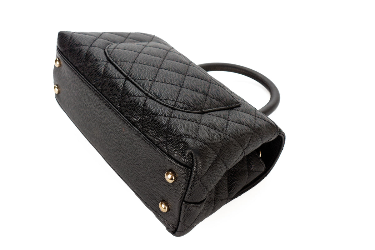 Chanel Small Coco Handle Black Caviar Gold Hardware - view 14