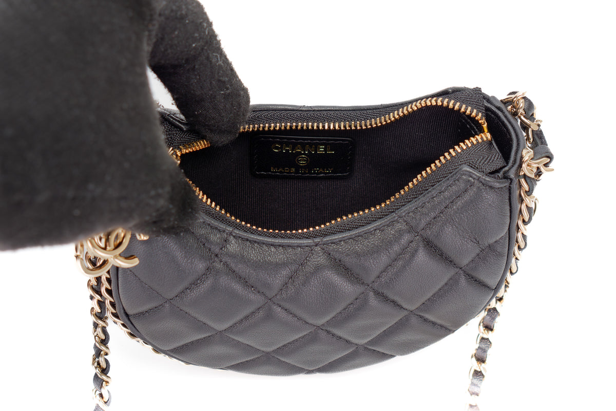 Chanel Bag Croissant Black Lambskin Gold Hardware - view 9