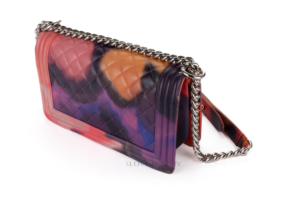 Chanel Boy Flower Power Multicolor Lambskin Silver Hardware - view 17