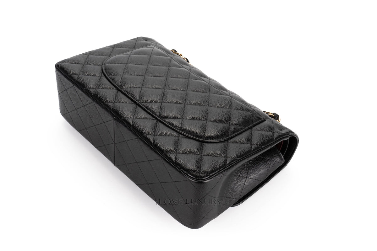 Chanel Jumbo Classic Flap Black Caviar Gold Hardware - view 15