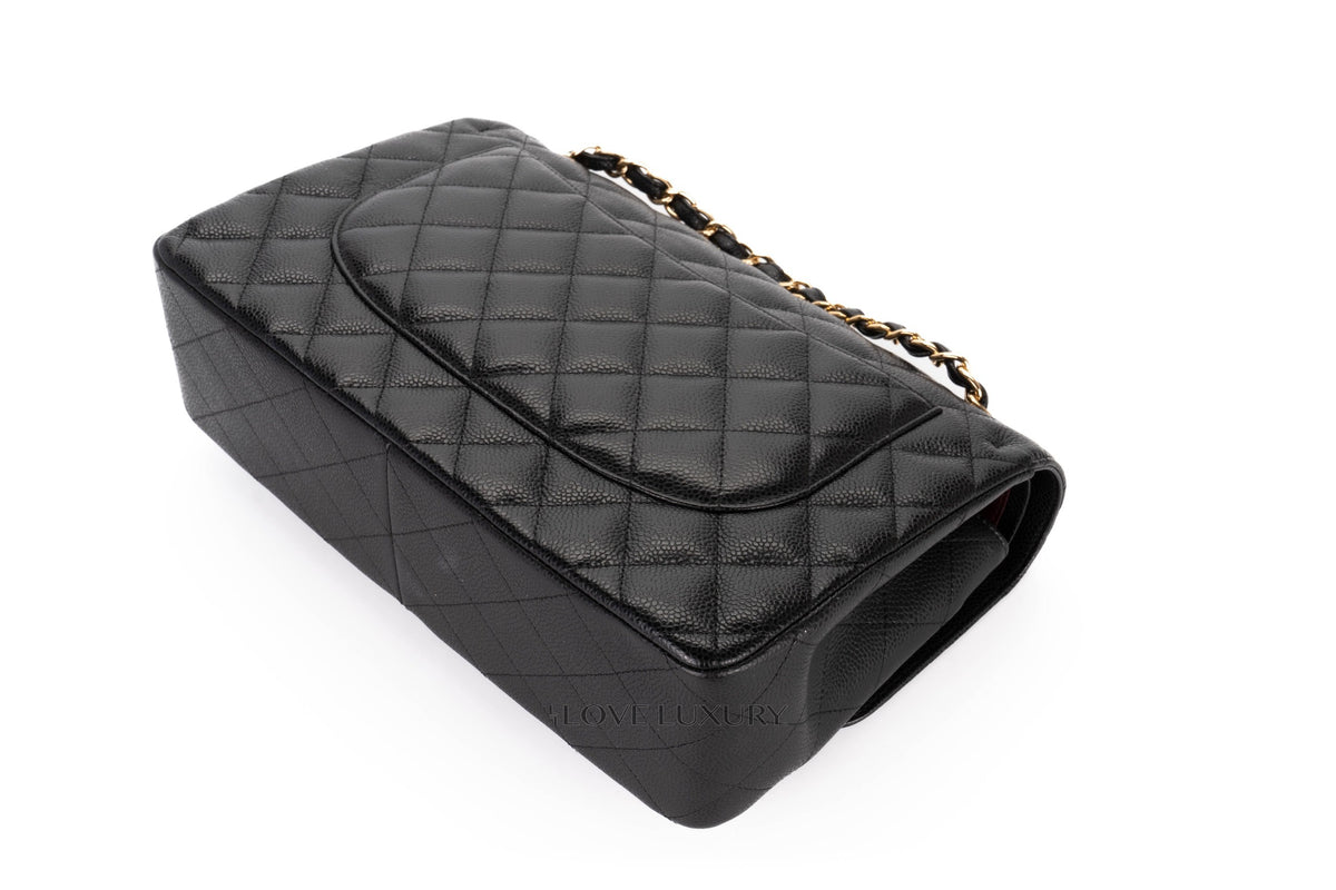 Chanel Jumbo Classic Flap Black Caviar Gold Hardware - view 15
