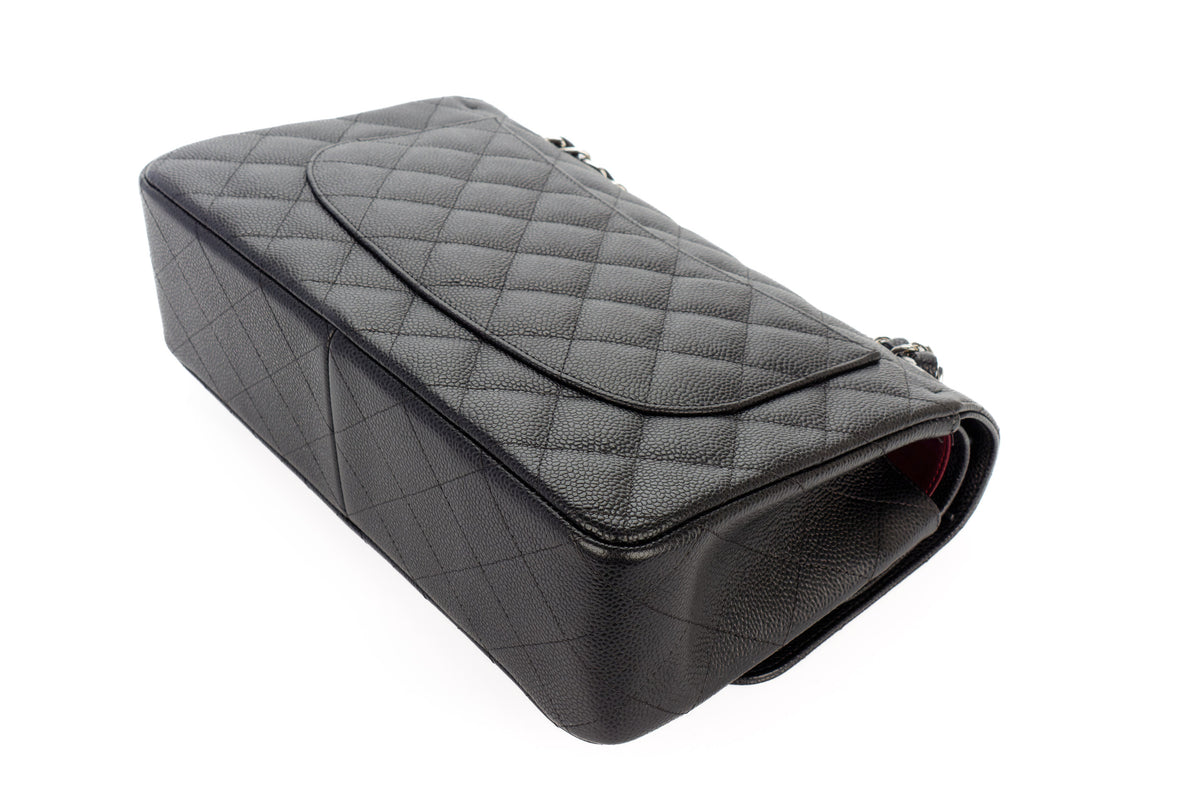 Chanel Jumbo Classic Flap Black Caviar Silver Hardware - view 14