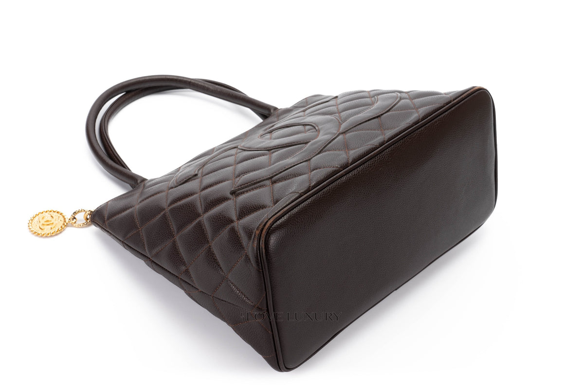 Chanel Tote Quilted Medallion Vintage Brown Caviar - view 15