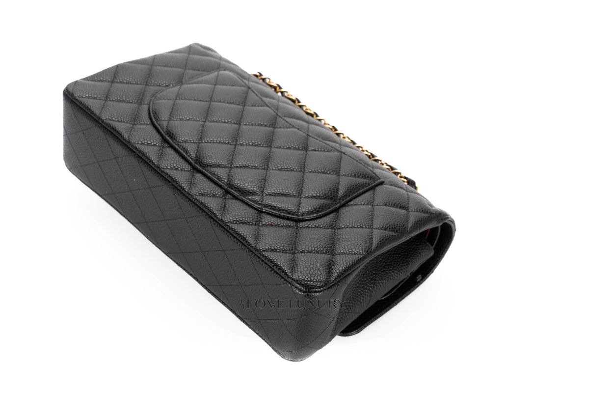 Chanel Medium Classic Flap Black Caviar Gold Hardware - view 15
