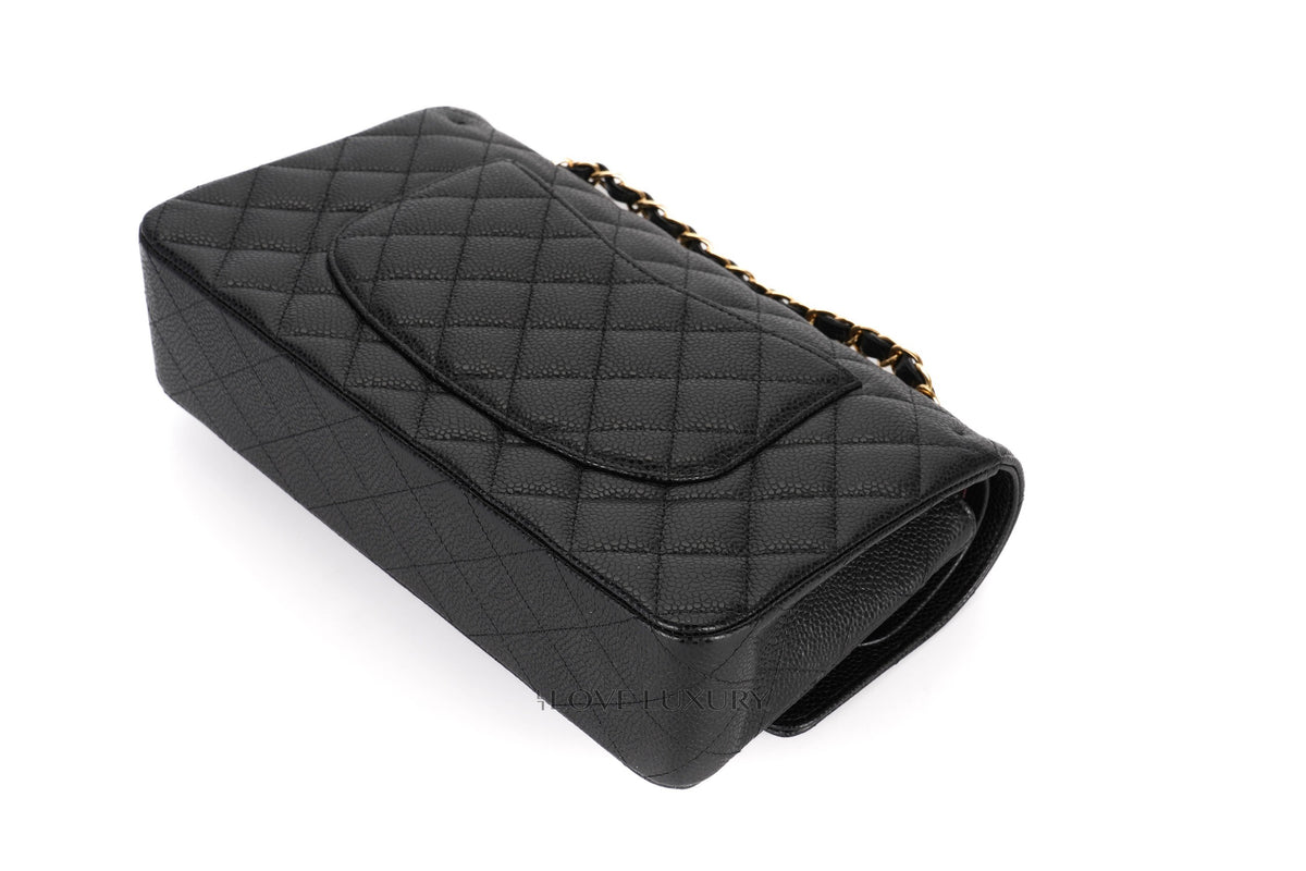 Chanel Medium Classic Flap Black 30 Caviar Gold Hardware - view 15