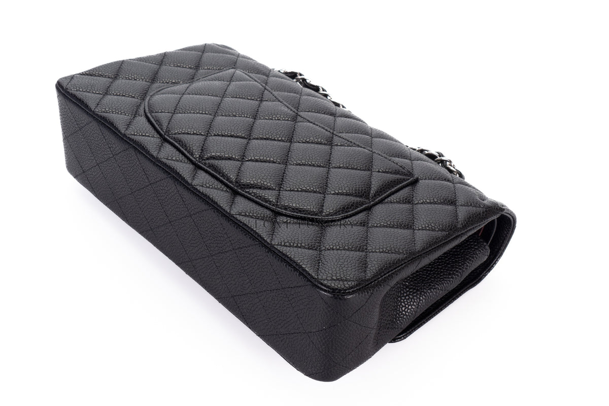 Chanel Medium Classic Flap Black Caviar Silver Hardware - view 15