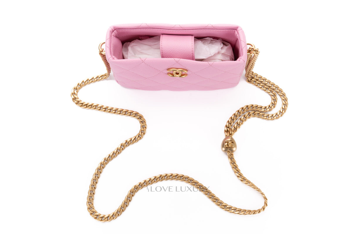 Chanel Mini Hobo Pearl Crush Pink Caviar Gold Hardware - view 8