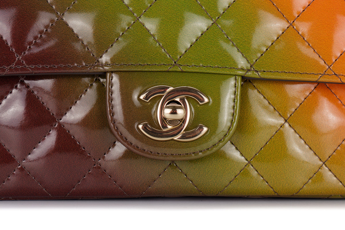 Chanel Mini Rectangular Bag Rainbow Patent Light Gold Hardware - view 10