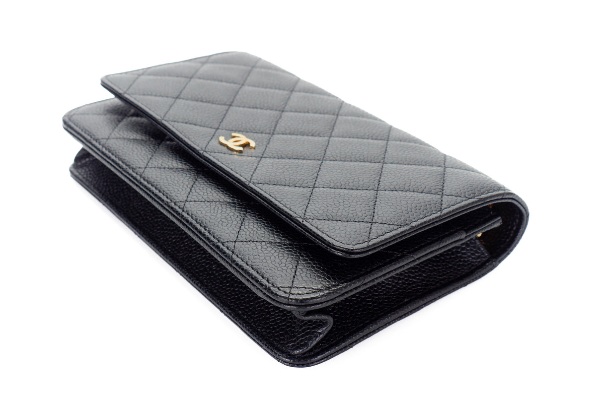 Chanel Wallet On Chain Black Caviar Gold Hardware - view 12