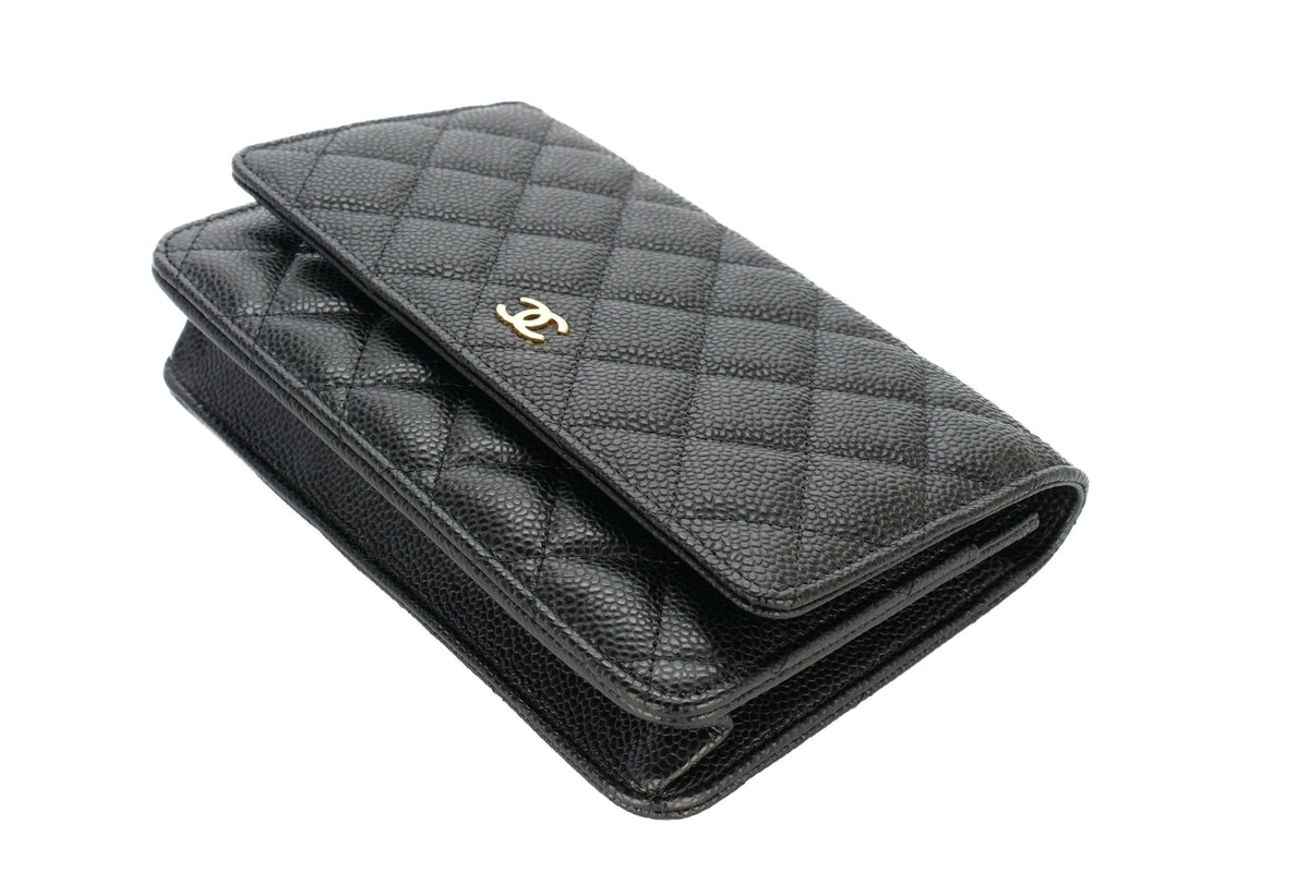 Chanel Wallet On Chain Quilted Black Caviar Gold Hardware - view 12