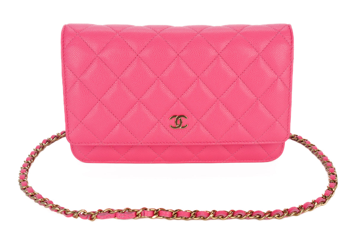 Chanel Wallet On Chain Fuchsia Caviar Gold Hardware - view 9