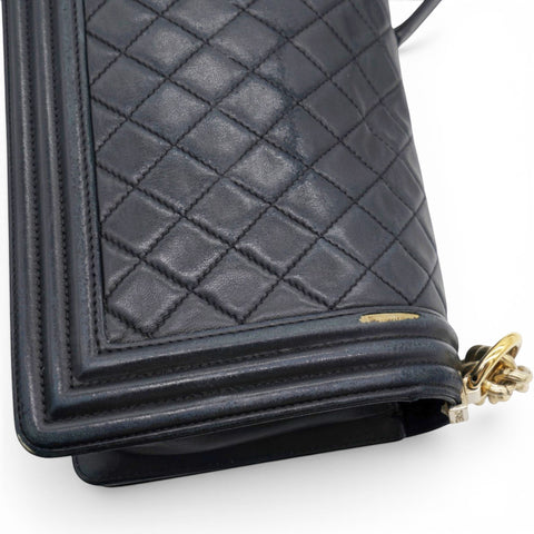CHANEL Lambskin Quilted Medium Boy Flap – Black