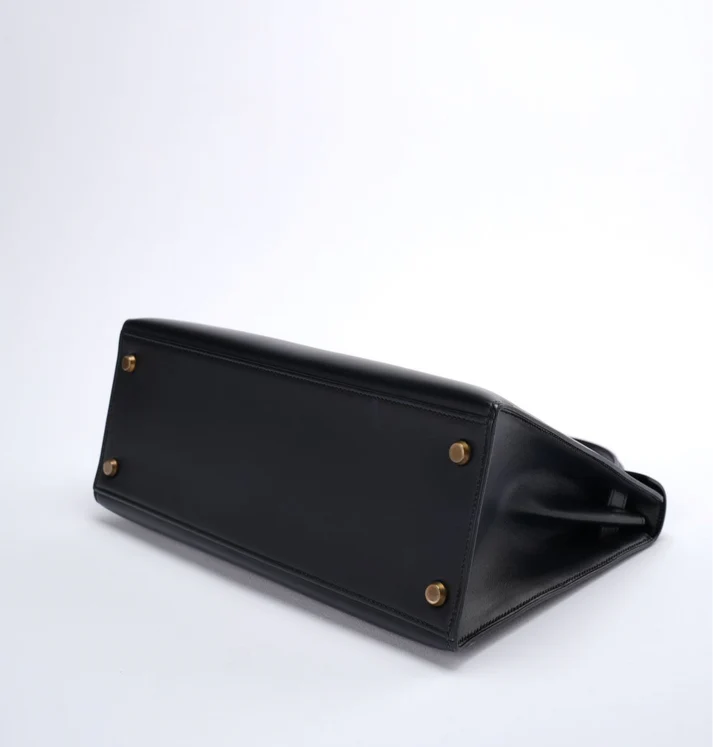 Hermès Vintage Kelly 28 Sellier – Black Box Calf Leather with Gold Hardware - Zeuskicks