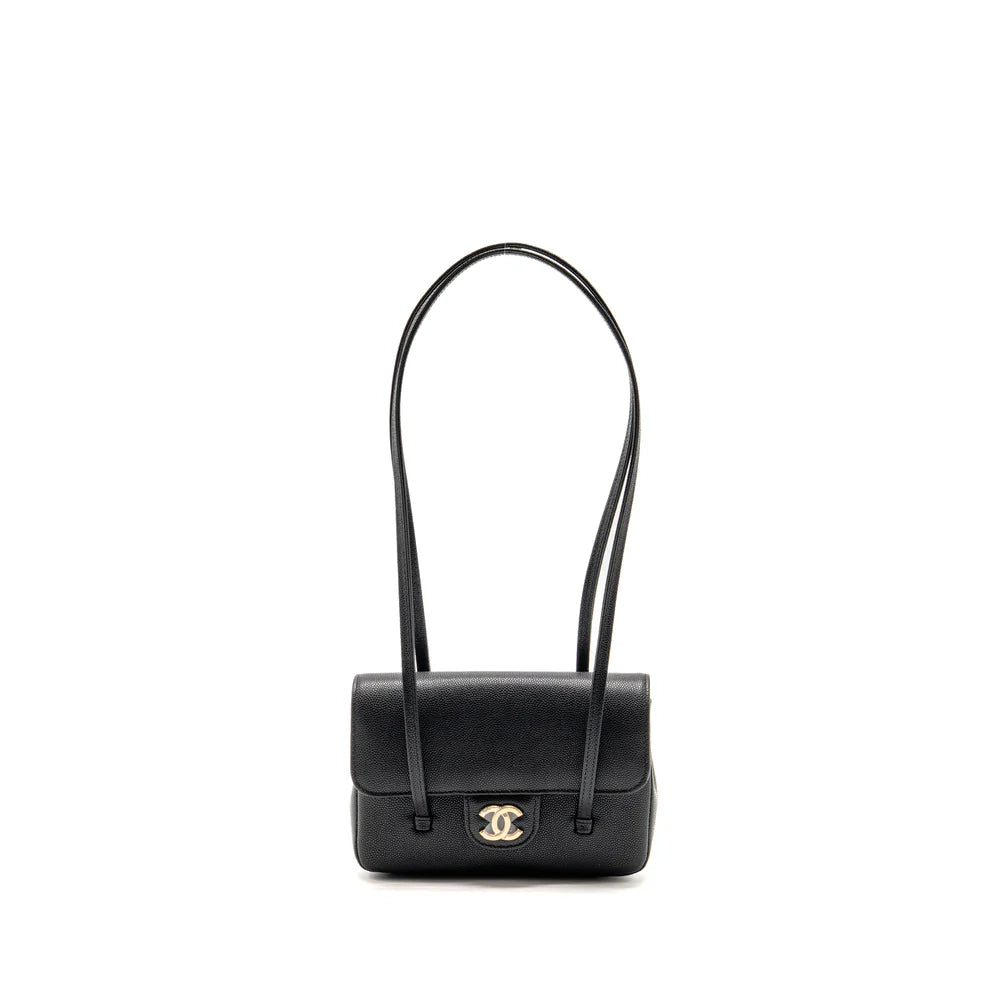 Chanel 26P Preppy Coco Clutch Shoulder Bag – Black Caviar Leather