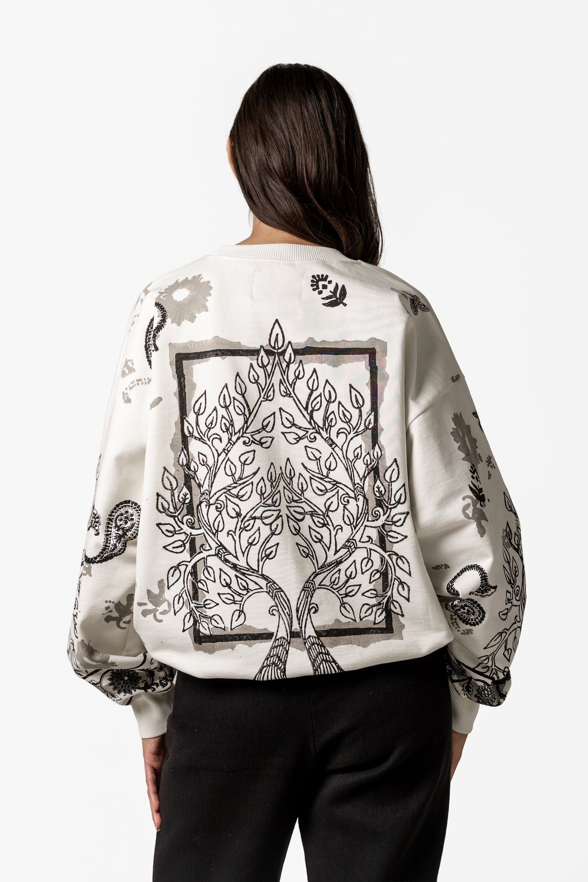 Raanjha' Blockprinted Sweatshirt by FARAK