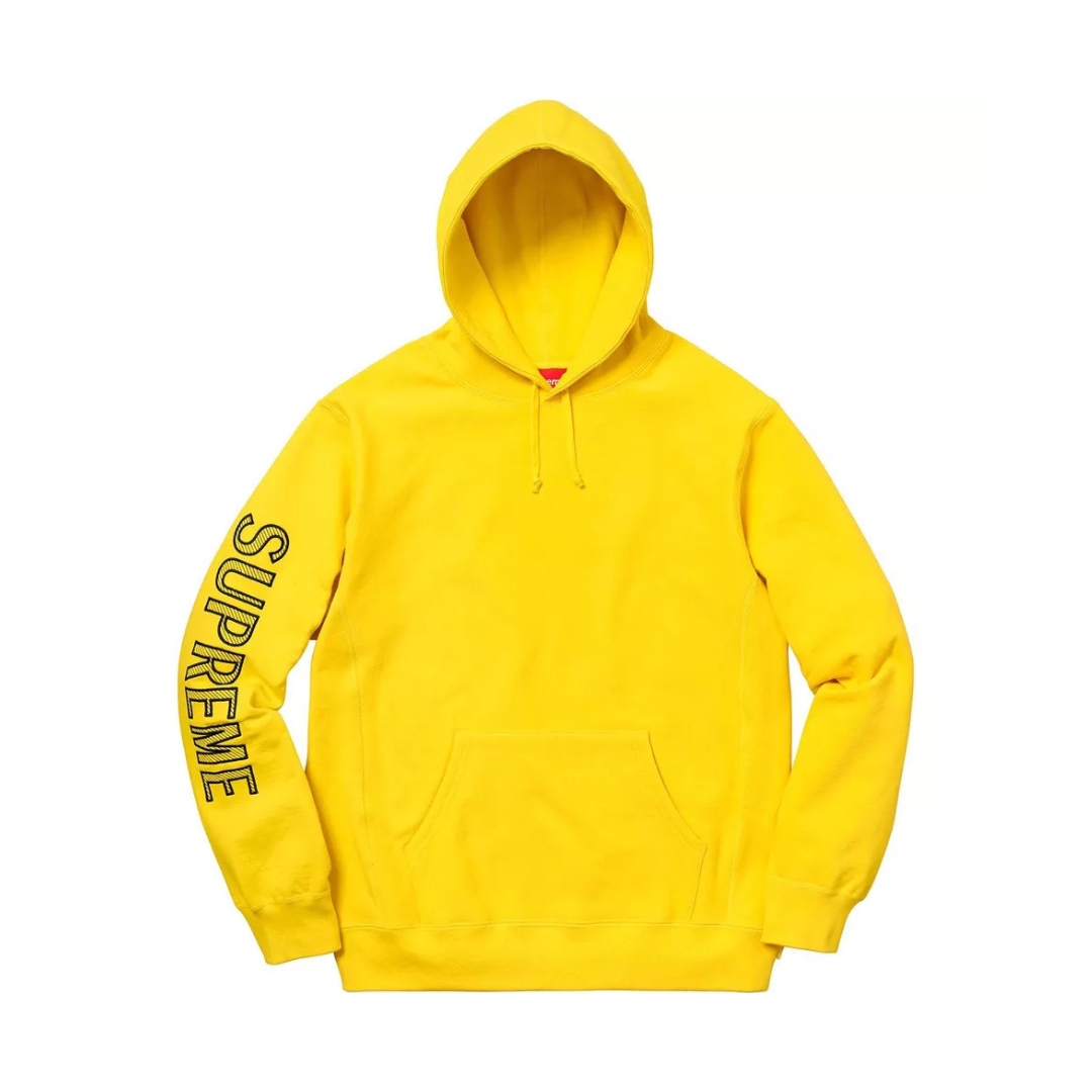 Supreme Sleeve Embroidery Hooded Sweatshirt Yellow by SUPREME