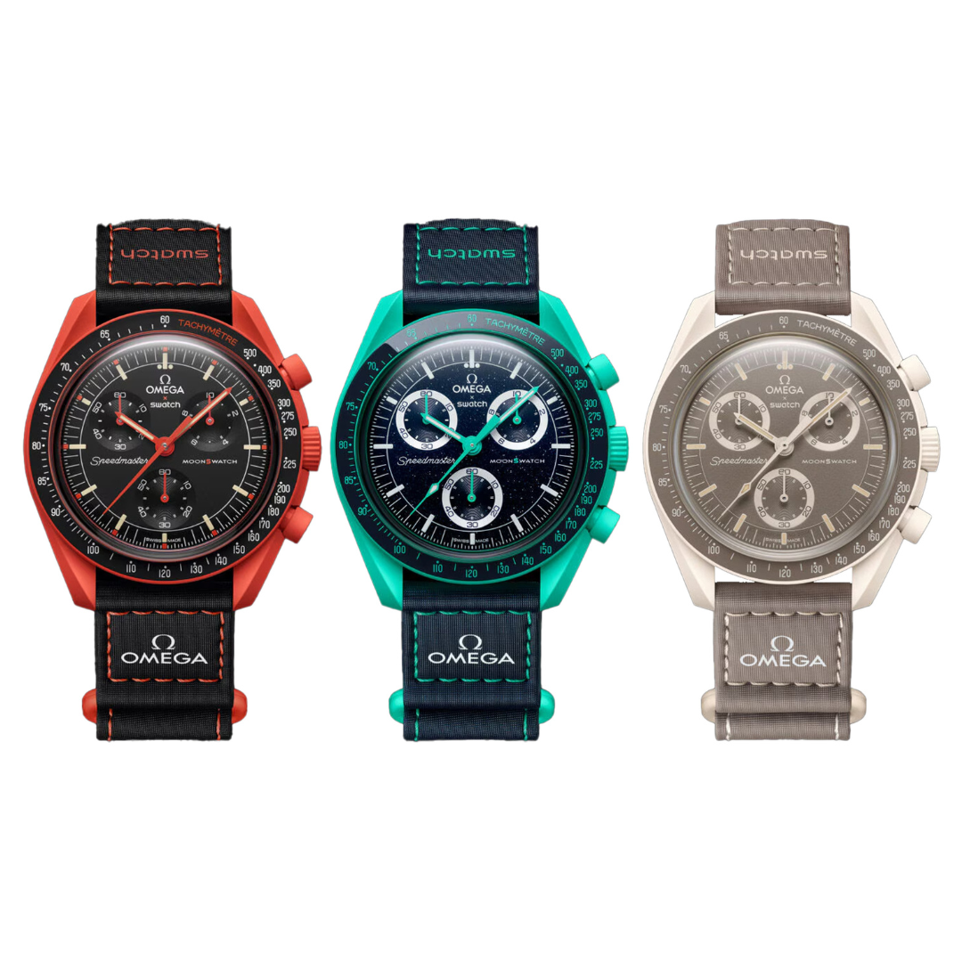 Swatch x Omega bioceramic moonswatch mission to earth set of 3 by Omega