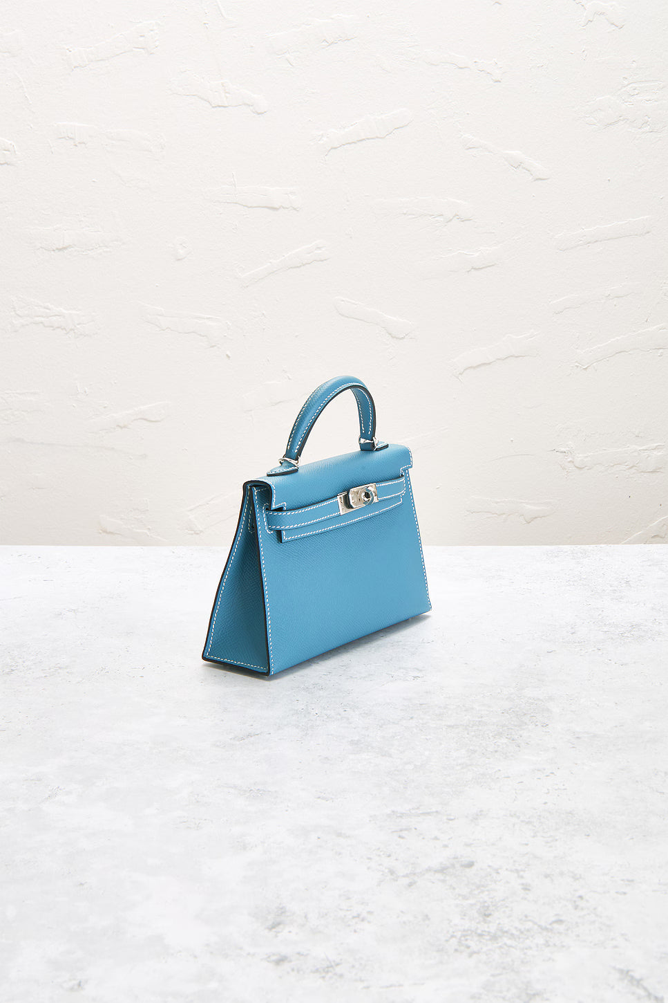 Hermès Bleu du Nord and Craie Epsom HSS Mini Kelly II 20 with Palladium Hardware