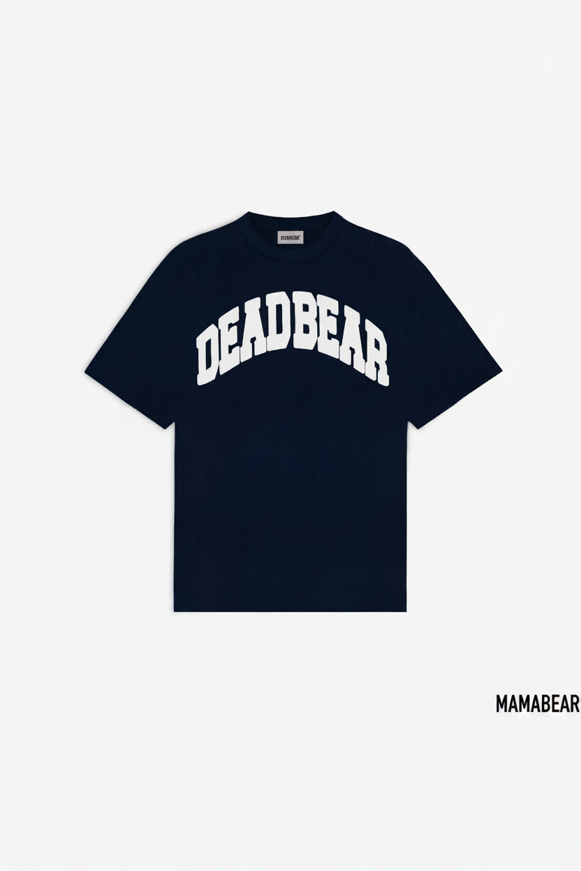 Babybear Waffle Tee Navy - for kids by DEADBEAR