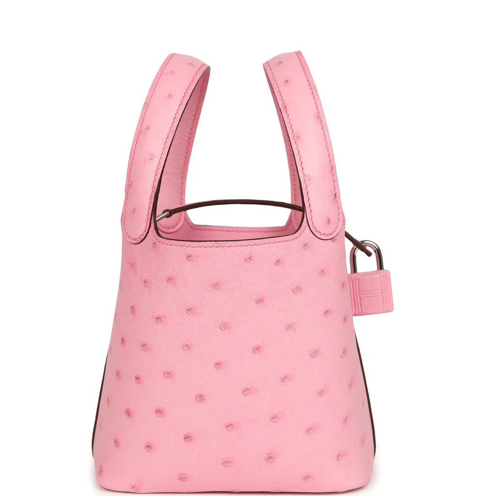Hermès Micro Picotin Lock 18 – Bubblegum Pink Ostrich Boreal with Palladium Hardware - Zeuskicks