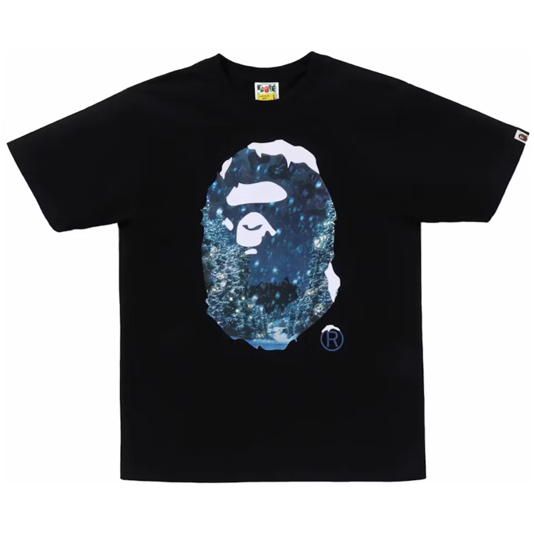 BAPE Christmas Photo Ape Head Tee Black by BAPE