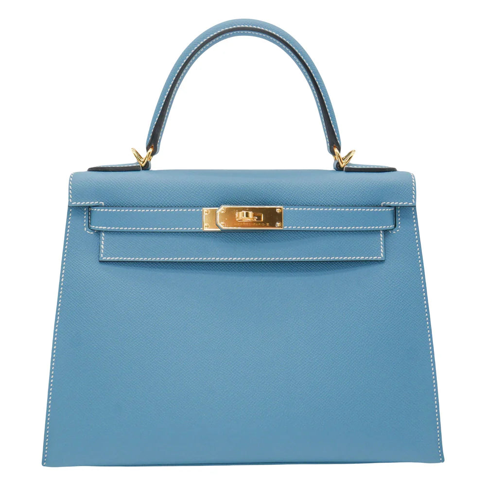 Hermès Kelly Sellier 28 – Bleu Jean Epsom Leather with Gold Hardware - Zeuskicks