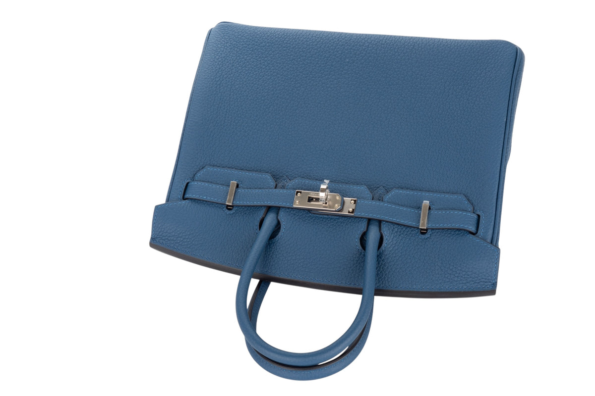 Hermès Birkin 25 Bleu Tie Togo Palladium Hardware - view 8