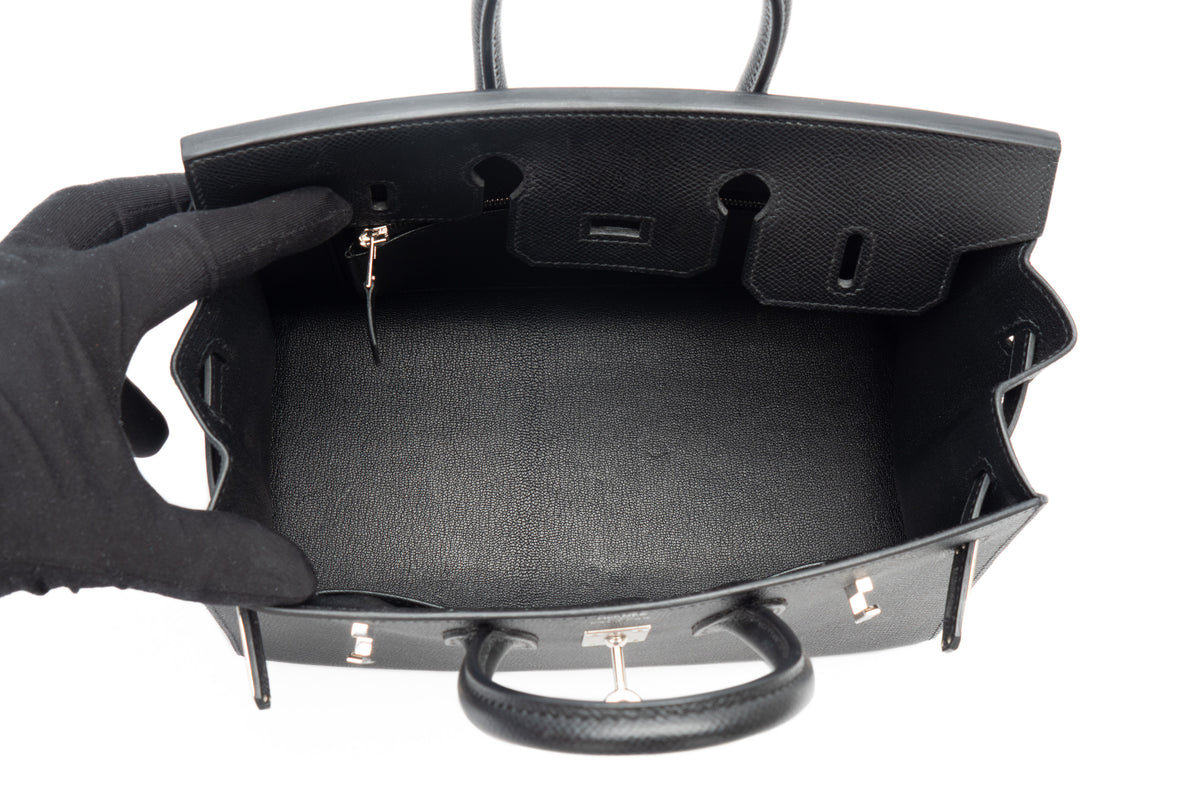 Hermès Birkin 25 Noir / Black Epsom Sellier Palladium Hardware - view 10