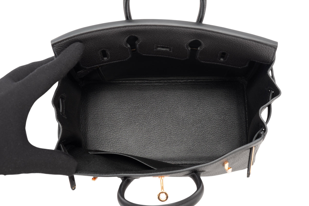 Hermès Birkin 25 Noir - Black Togo Rose Gold Hardware - view 10