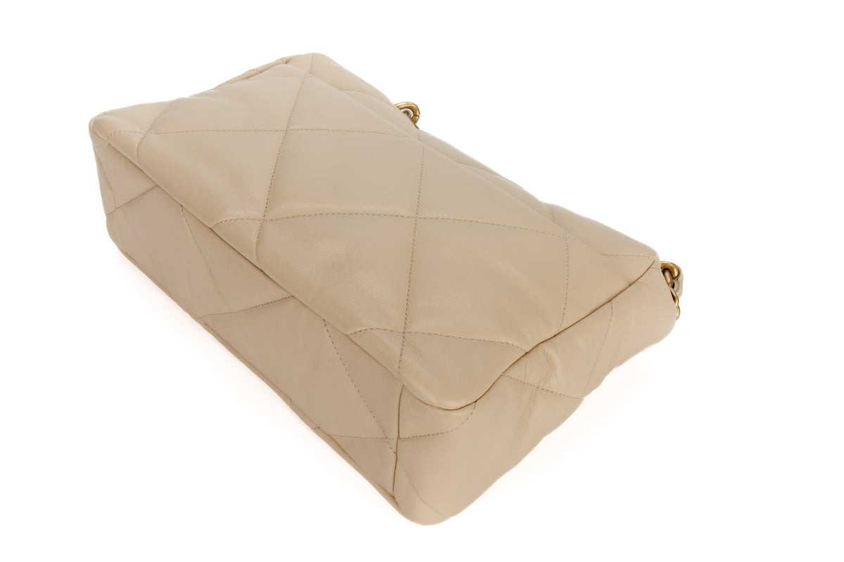 Chanel Large 19 Beige Lambskin Mixed Gold Hardware - view 15