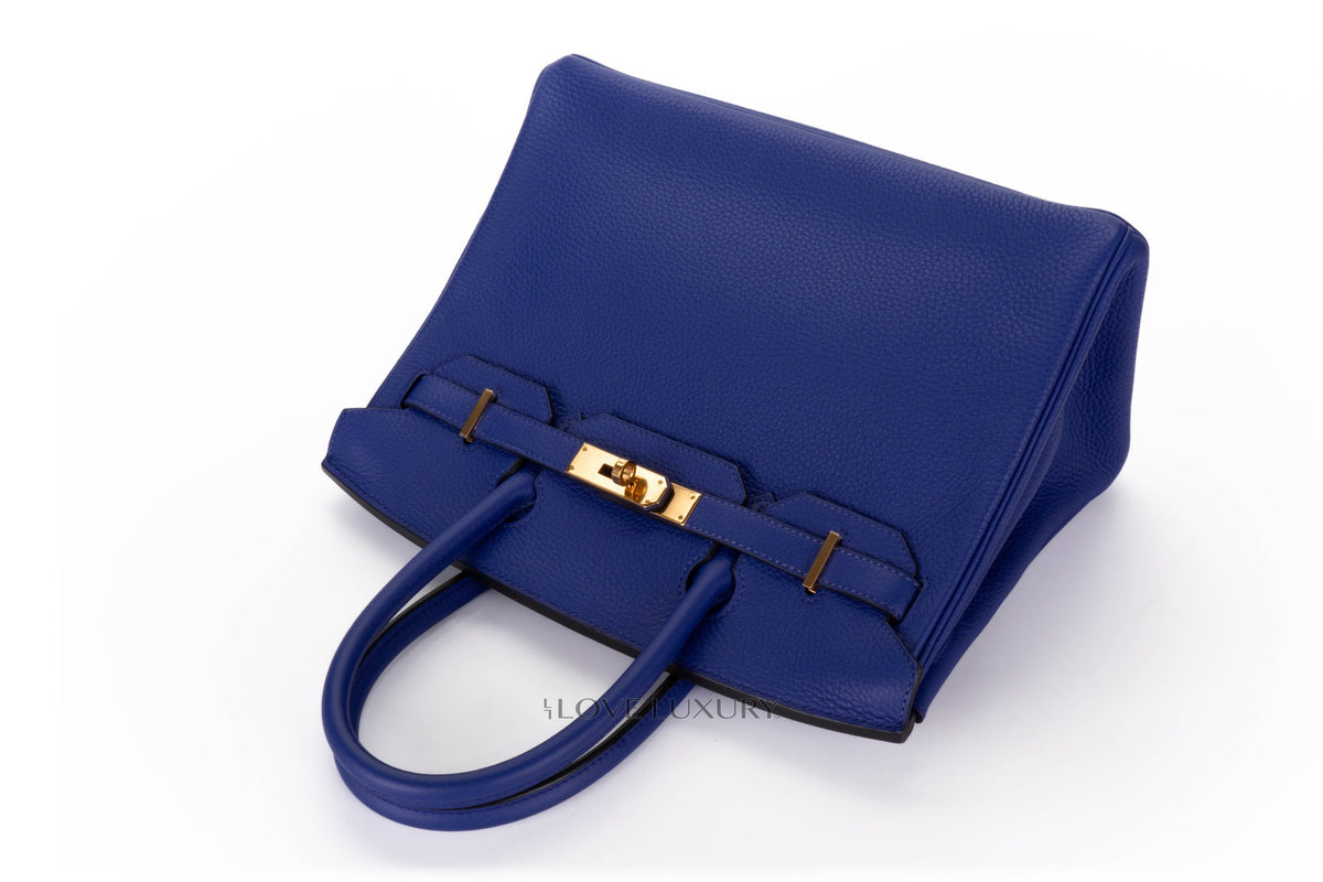 Hermès Birkin 30 Bleu Electrique Togo Gold Hardware - view 8